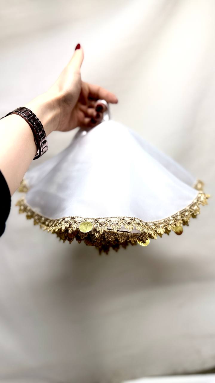 دستمال رقص ساتن پولکی تکی